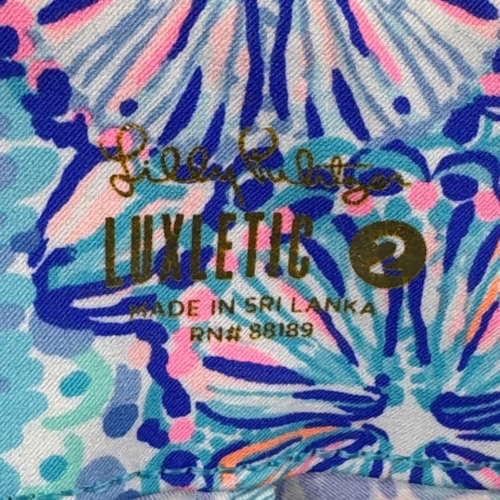 Lilly Pulitzer Luxletic Corso Pants Paisley Stretchy Cropped Ankle Pockets - Picture 9 of 12
